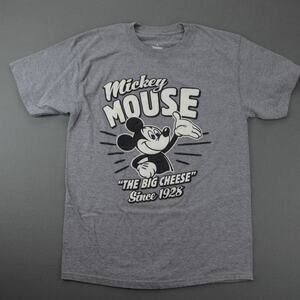 Disneyland Mickey Mouse T-Shirt Men’s Medium Gray Graphic 1928 Big Cheese